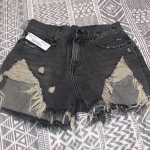 R13 Shredded Slouch shorts size 26